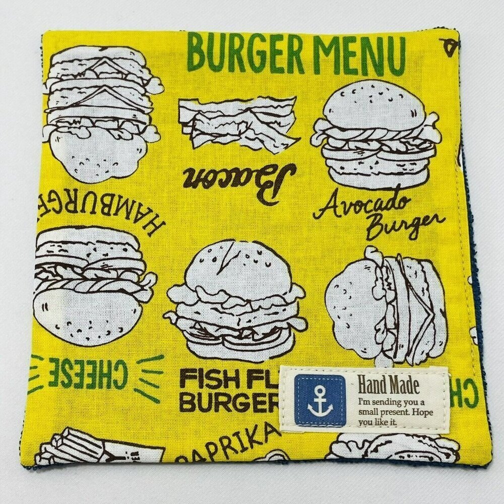 Anne Fleur Handmade Japanese Dishcloth Cloth Tea Towel Hamburger Burger Coaster